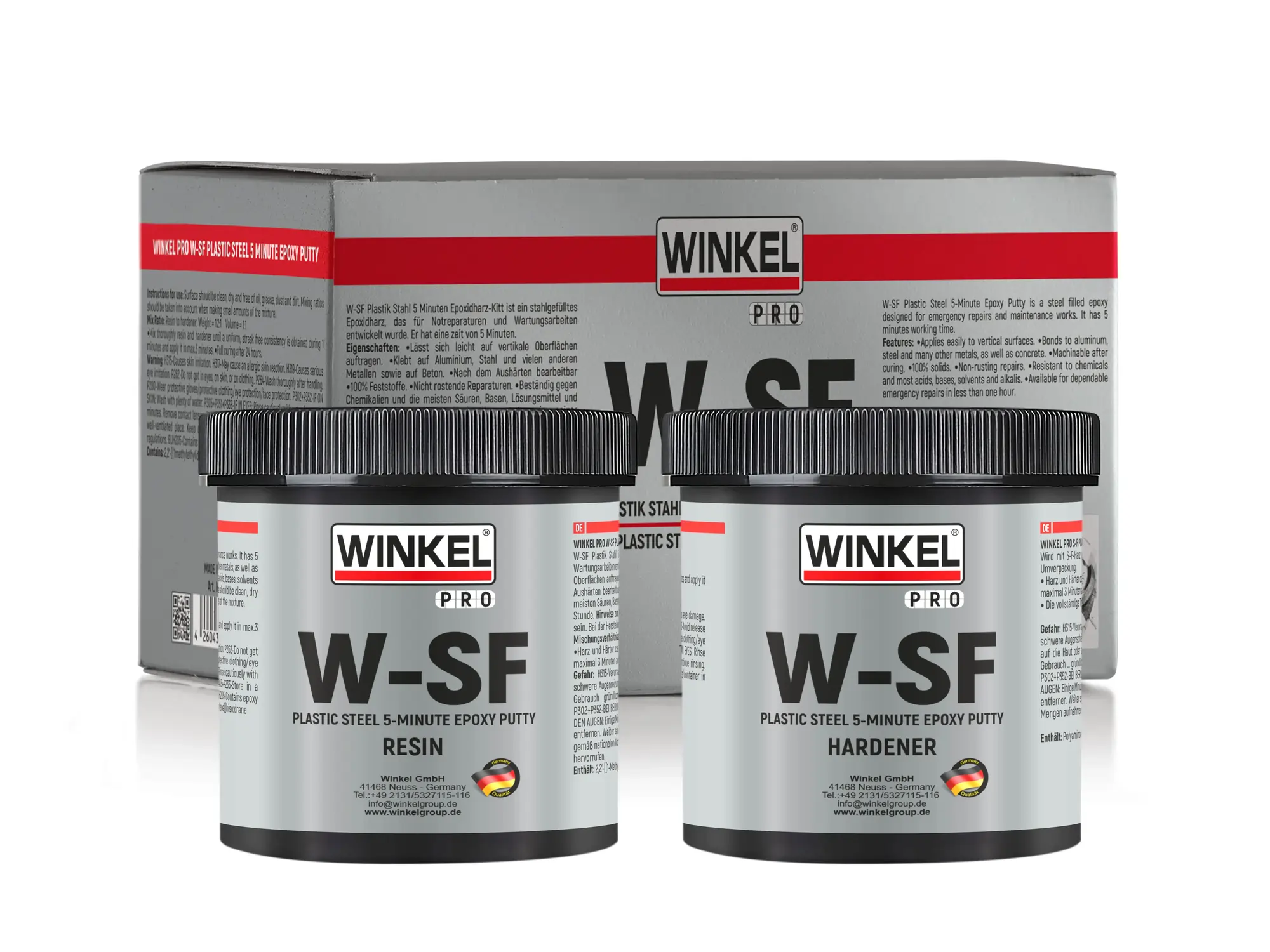 WINKEL PRO W-SF Çelik Epoksi Macun 5 Dk. - 500 GR (KOYU GRİ)