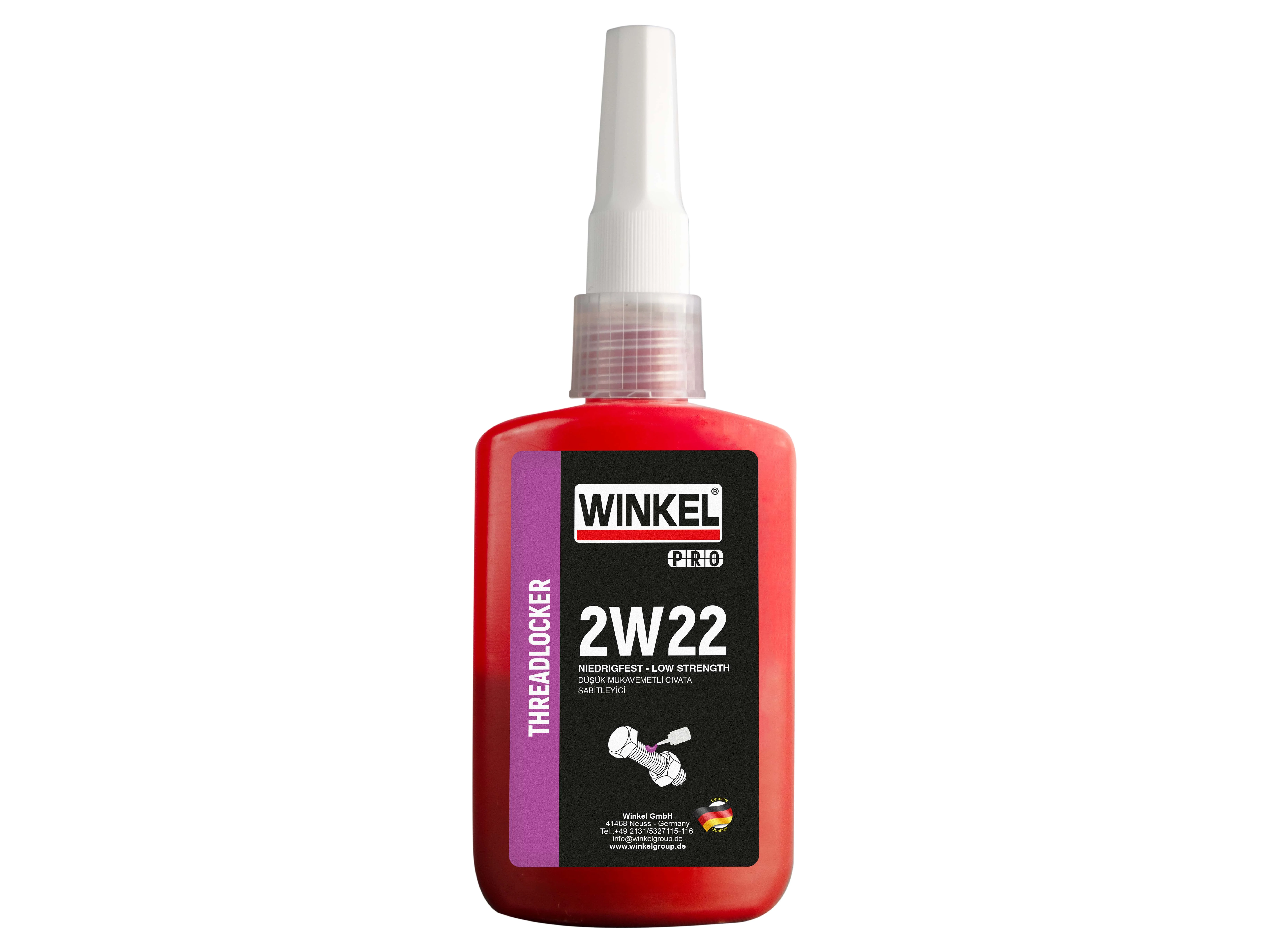 WINKEL PRO 2W22 Düşük Mukavemetli Cıvata Sabitleyici - 50 ML (MOR)