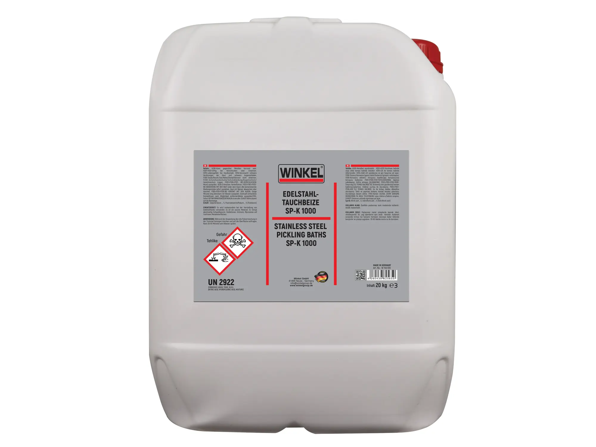 Paslanmaz Yüzey Temizleme Daldırma SP-K 1000 - 20 KG