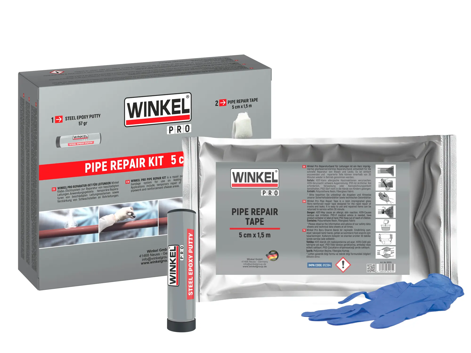 WINKEL PRO Boru Tamir Kiti - 5 CM+1.5M