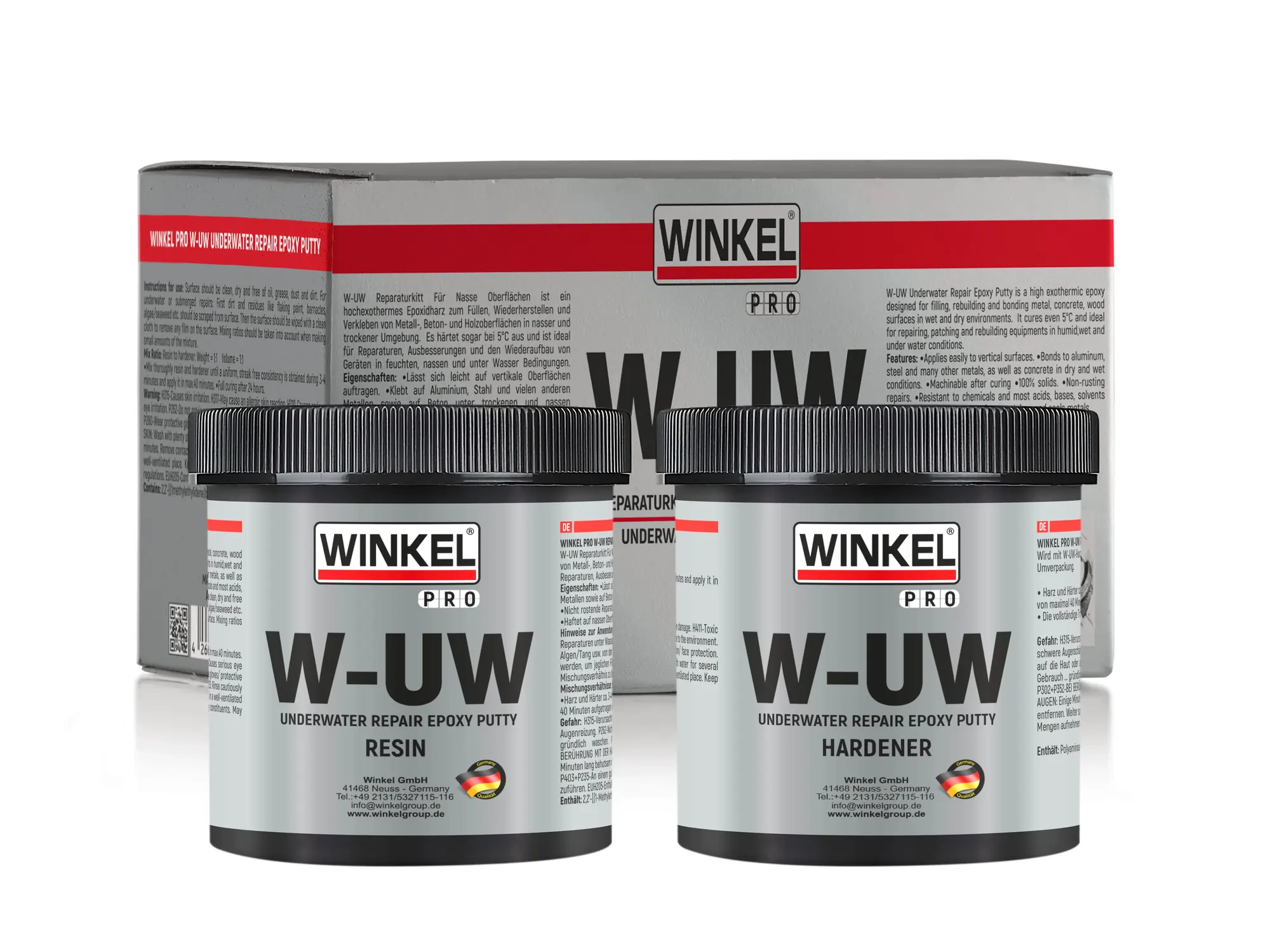 WINKEL PRO W-UW Sualtı Onarım Epoksi Macun - 500 GR (GRİ)